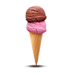 2 Scoop Cone Ice Cream 